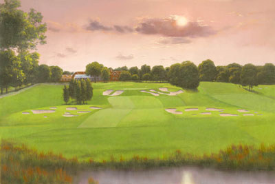 Diane Romanello Limited Edition Giclee on Canvas: " 18th Hole at Bethpage Black "
