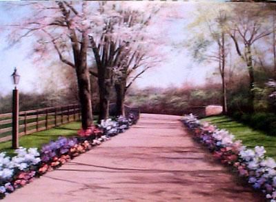 Diane Romanello Limited Edition Giclee on Canvas: " Country Lane "