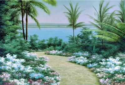 Diane Romanello Limited Edition Giclee on Canvas: " Floral Breeze "
