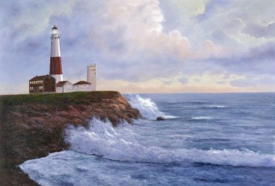 Diane Romanello Limited Edition Giclee on Canvas: " Montauk Park Lighthouse "