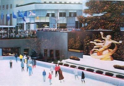 Diane Romanello Limited Edition Giclee on Canvas: " Rockefeller Center "