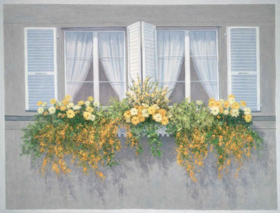 Diane Romanello Limited Edition Giclee on Canvas: " Spring Window "