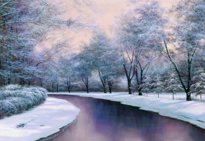 Diane Romanello Limited Edition Giclee on Canvas: " Winter Sunlight "