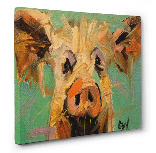DIANE WHITEHEAD 16X24 GALLERY WRAPPED CANVAS-ME:"PIG III"