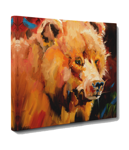 DIANE WHITEHEAD 18X24 GALLERY WRAPPED CANVAS -ME:"BEAR FACE II"