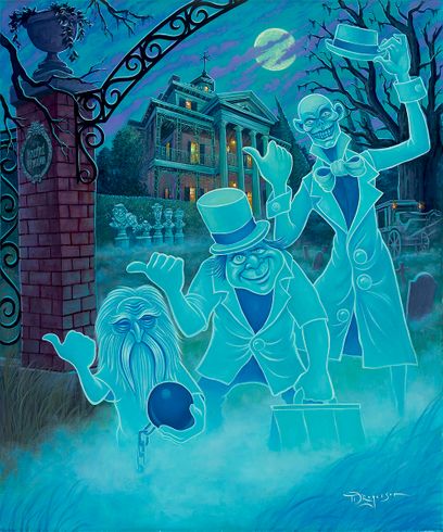 Tim Rogerson Signed Disney Ltd Ed Gallery Wrap Canvas:"Welcome Foolish Mortals"