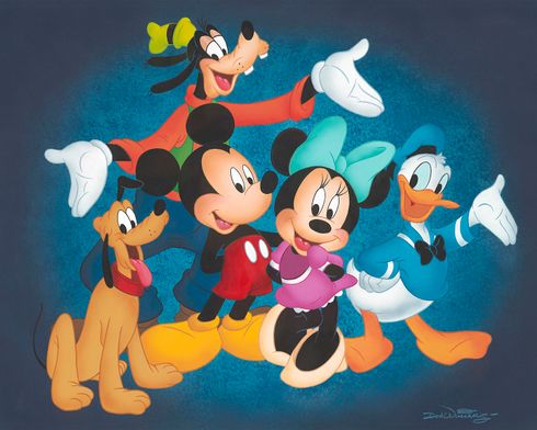 Don (Ducky) Williams Disney Artist Signed Limited Edition Canvas Giclee:"Mickey and His Pals"