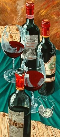 Dima Gorban Hand Signed and Numbered Limited Edition Serigraph on Paper: " Table for Two "