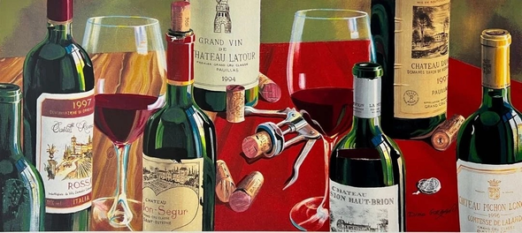 Dima Gorban Signed Serigraph: "A Symphony of Wines"