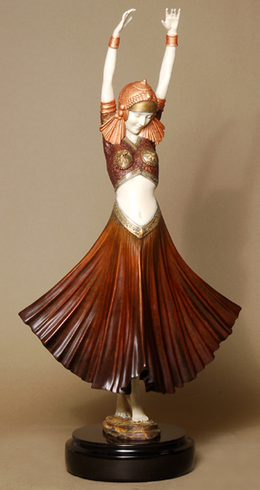 Dimitri Chiparus Handcrafted Solid Bronze Sculpture:"Hindu Dancer" Dimitri Chiparus Handcrafted Solid Bronze Sculpture:"Hindu Dancer"