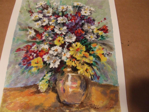 Dimitri Polak Artist Signed Serigraph on Paper: "Vibrant Floral" Dimitri Polak Artist Signed Serigraph on Paper: "Vibrant Floral"