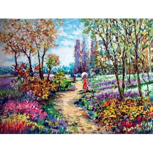 Dimitri Polak Serigraph on Paper; Hand Signed and Numbered: "Afternoon Stroll"