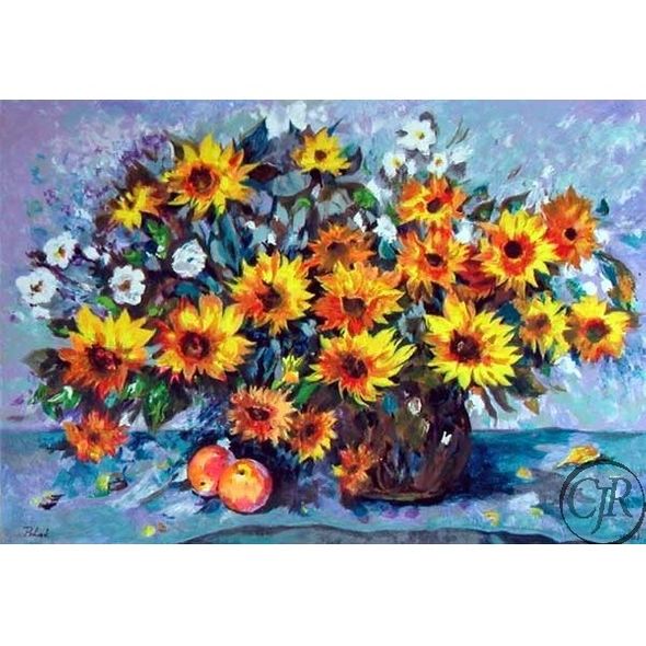 Dimitri Polak Serigraph on Paper; Hand Signed and Numbered: "Flowers and Peaches"