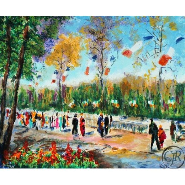 Dimitri Polak Serigraph on Paper; Hand Signed by the Artist: "Like a Parisian Celebration"