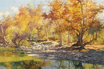 Dino Paravano Handsigned & Numbered Limited Edition Giclee Canvas:" Autumn Riverr"