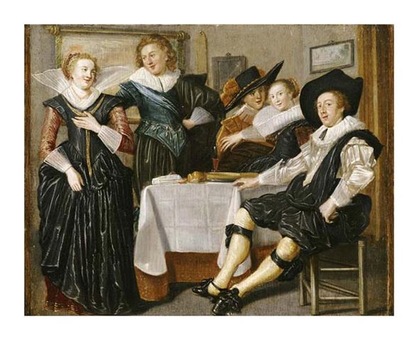 Dirck Hals Fine Art Open Edition Gicl&eacute;e:"A Merry Company in an Interior"