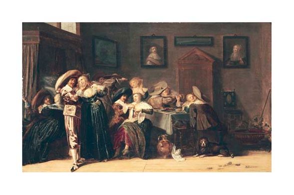 Dirk Hals Fine Art Open Edition Giclée:"An Elegant Company Carousing in an Interior"