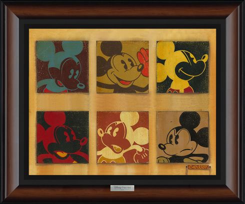 Disney Framed Limited Edition Canvas Giclee:"6 Up Mickey" by Trevor Carlton