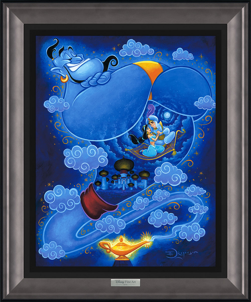 Disney Framed Limited Edition Canvas Giclee:"I Dream of Genie" by Tim Rogerson