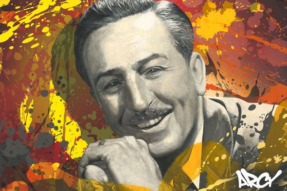 Arcy Artist Signed Hand-Embellished Ltd Ed Gallery Wrap Canvas Giclee:"Walt Disney"
