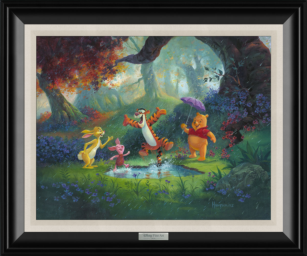 Disney Framed Limited Edition Canvas Giclee:"Puddle Jumping" by Michael Humphries