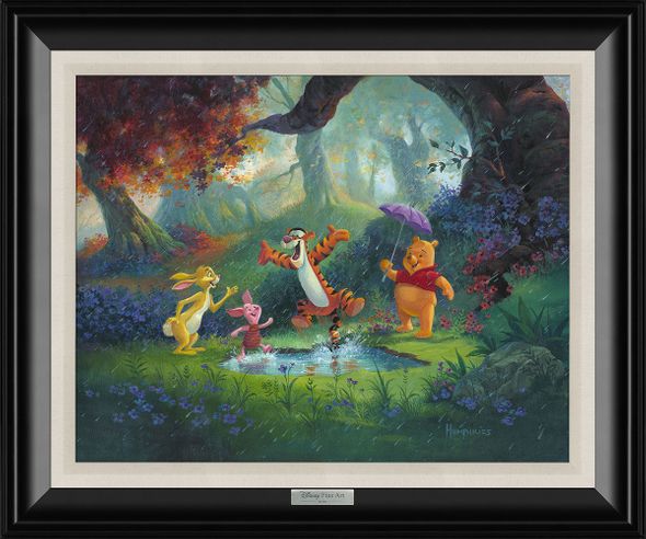 Disney Framed Limited Edition Canvas Giclee:"Puddle Jumping" by Michael Humphries
