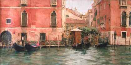 Dmitri Danish Handsigned and Numbered Limited Edition Embellished Giclee on Canvas:"Grand Canal"