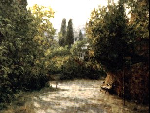 Dmitri Danish Handsigned and Numbered Limited Edition Embellished Giclee on Canvas :"Shady Path"