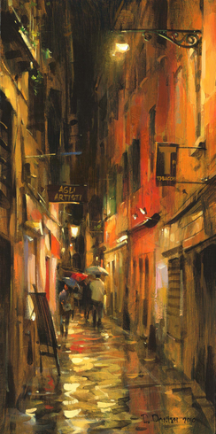 Dmitri Danish Handsigned & Numbered Limited Edition Embellished Giclee on Canvas:"Rainy Evening, Venice" Dmitri Danish Handsigned & Numbered Limited Edition Embellished Giclee on Canvas:"Rainy Evening, Venice"