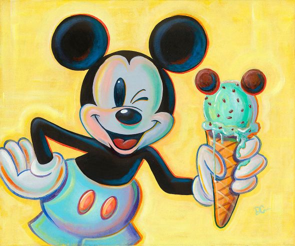 Dom Corona Artist Signed Disney Ltd Ed Gallery Wrap Canvas:"Minty Mouse"