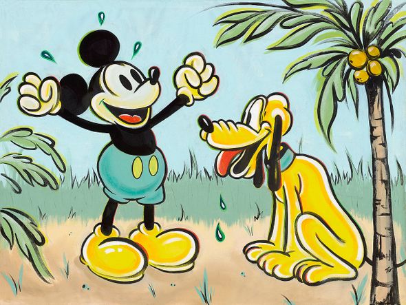 Dom Corona Artist Signed Disney Ltd Ed Gallery Wrap Canvas:"Pals in Paradise"