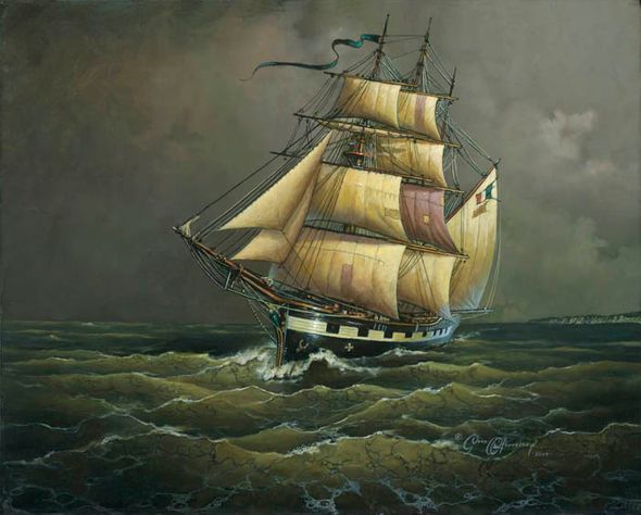 Dean Morrissey Artist Signed Ltd Edition Giclee Canvas:"The Crossing of the Ghost Ship Bonnie Bowes"