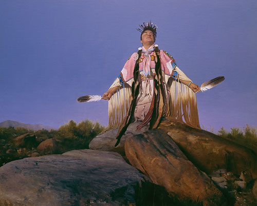 Don Crowley Handsigned & Numbered Limited Edition Canvas Giclee:"Prayer to the Morning Sun"