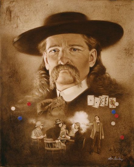 Don Crowley Handsigned & Numbered Limited Edition Giclee on Canvas:"Wild Bill Hickock: The Premonition"