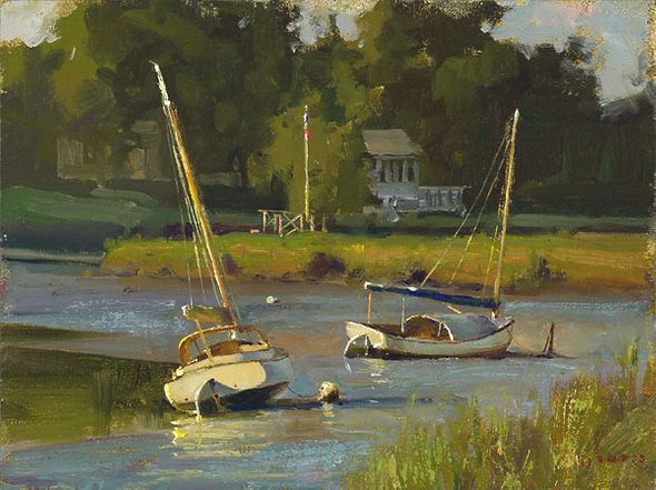 Don Demers Handsigned and Numbered Fine Art SmallWorks&trade; Gicl&eacute;e Canvas:"Resting on the River"