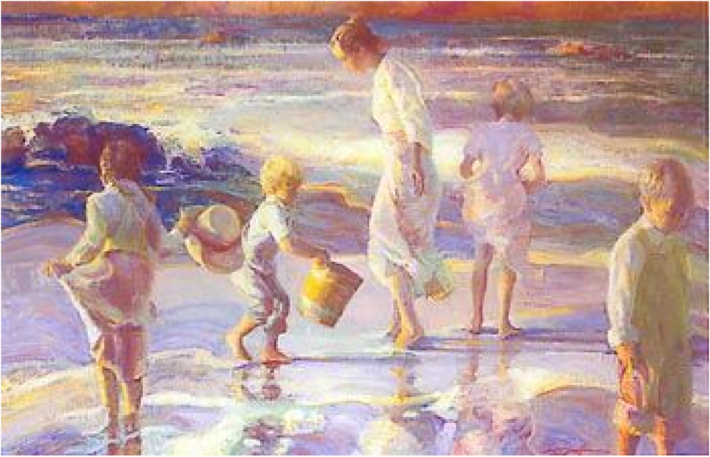 Don Hatfield Artist Signed Limited Edition Serigraph on paper:"Frolicking At The Seashore"
