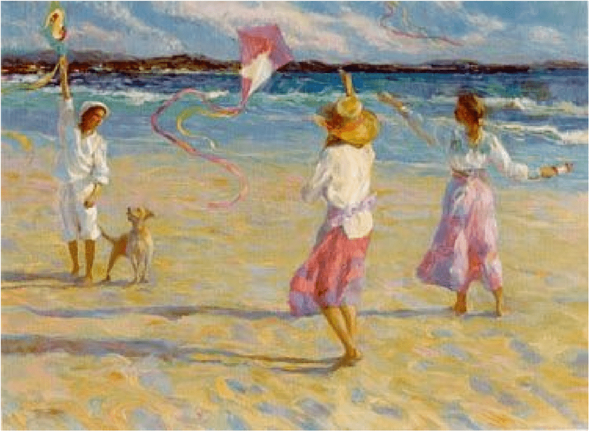 Don Hatfield Artist Signed Limited Edition Serigraph on paper:"Kite Festival"