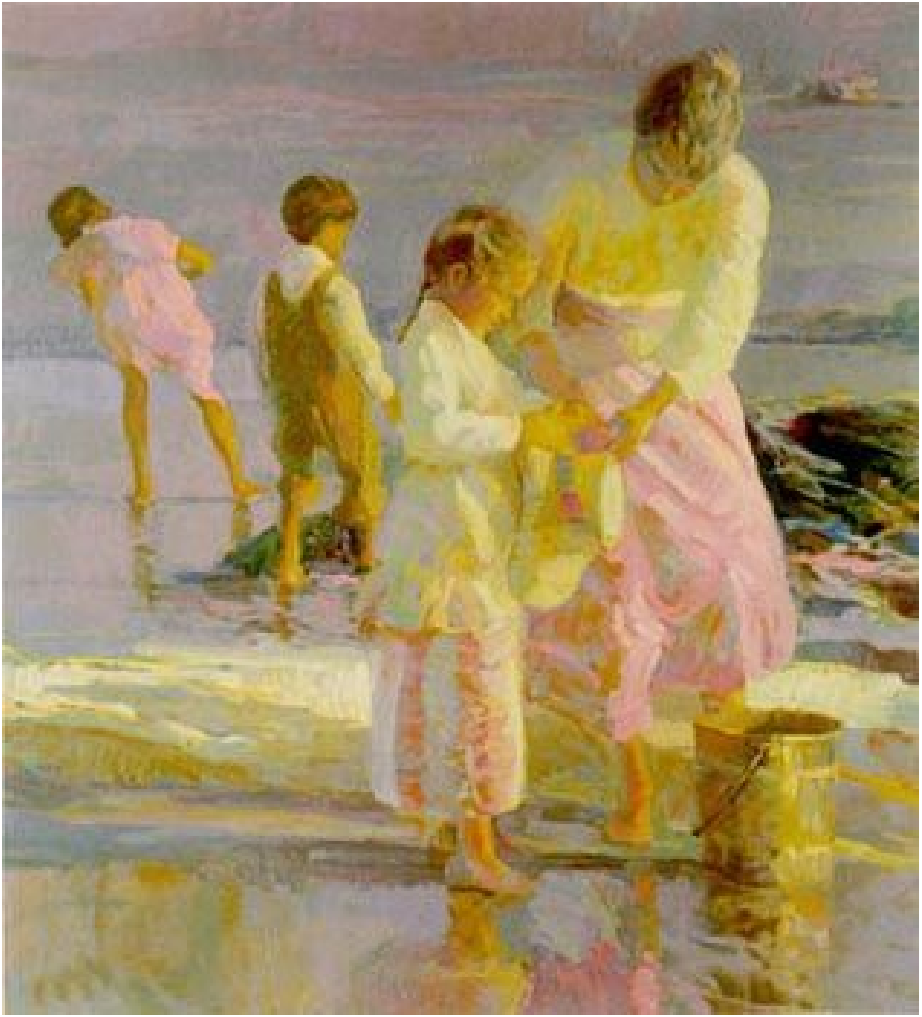 Don Hatfield Artist Signed Limited Edition Serigraph on paper:"Playing At The Shore"