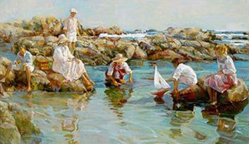 Don Hatfield Limited Edition Serigraph Print: "Seashore Playground" Don Hatfield Limited Edition Serigraph Print: "Seashore Playground"