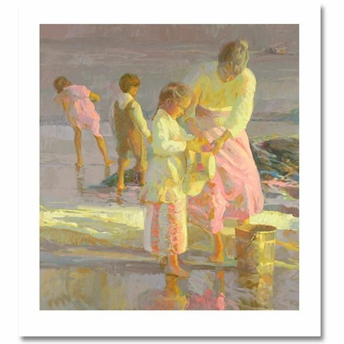 Don Hatfield Serigraph Print: "Playing at The Shore" Don Hatfield Serigraph Print: "Playing at The Shore"