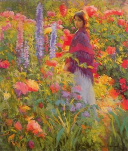 Don Hatfield Serigraph Print: "Private Garden"