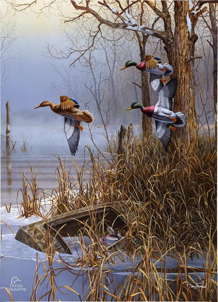Jim Hansel Ducks Unlimited 24x36 Gallery Wrapped Canvas Art: "After the Thaw"