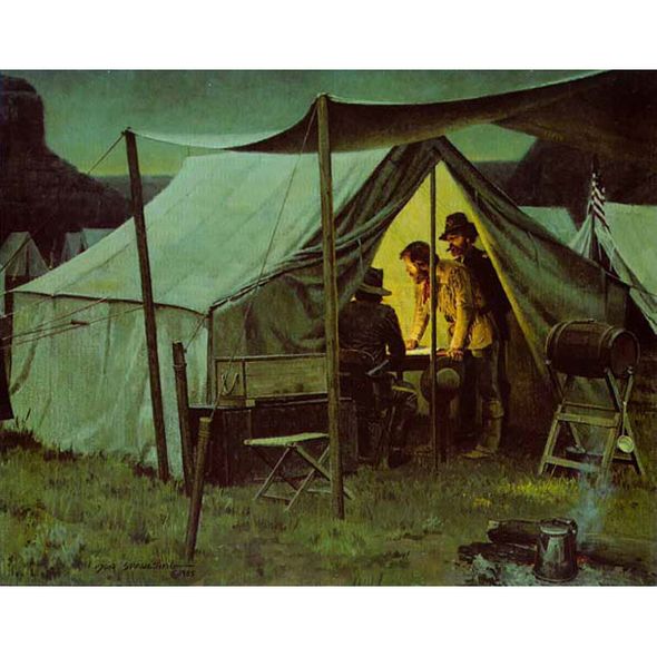 DON SPAULDING 16X20 Secondary Market Art: "COMMAND TENT"