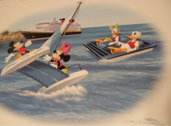 Don "Ducky" Williams Lithograph: "Having Fun on the High Sea's"