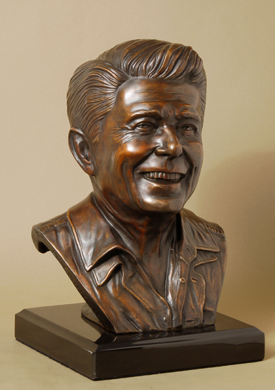 Don Winton Handcrafted Solid Bronze Sculpture:"President Ronald Reagan"