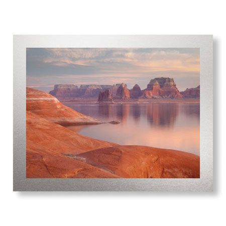 Donald Paulson Limited Edition Ready to Hang Giclee on Brushed Aluminum: "Lake Powell Pastel Sunset"