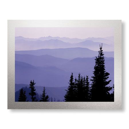 Donald Paulson Limited Edition Ready to Hang Giclee on Brushed Aluminum: "Mount Rainier Layered Hills"