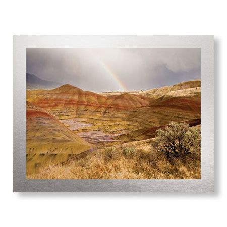 Donald Paulson Limited Edition Ready to Hang Giclee on Brushed Aluminum: "Painted Hills and Rainbow"