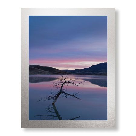 Donald Paulson Limited Edition Ready to Hang Giclee on Brushed Aluminum: "Painted Hills Lake at Dawn II"