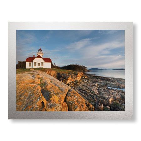 Donald Paulson Limited Edition Ready to Hang Giclee on Brushed Aluminum: "Patos Island Lighthouse II"